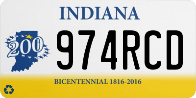 IN license plate 974RCD