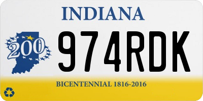 IN license plate 974RDK