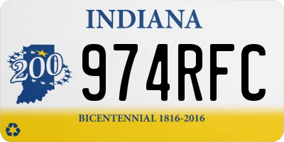 IN license plate 974RFC