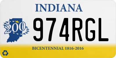 IN license plate 974RGL
