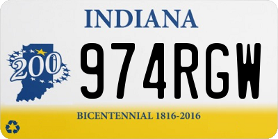 IN license plate 974RGW