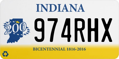 IN license plate 974RHX