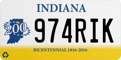 IN license plate 974RIK