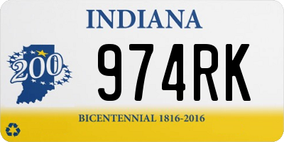 IN license plate 974RK