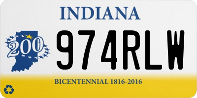 IN license plate 974RLW