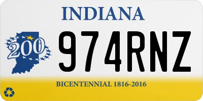 IN license plate 974RNZ