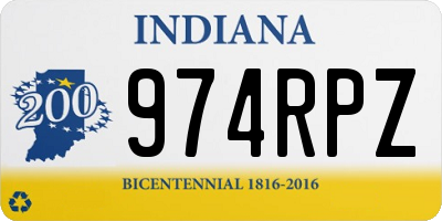 IN license plate 974RPZ