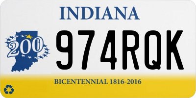 IN license plate 974RQK