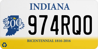 IN license plate 974RQO