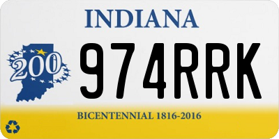 IN license plate 974RRK