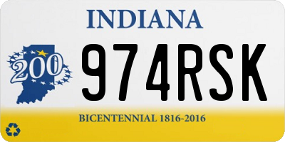 IN license plate 974RSK