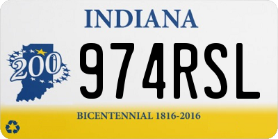 IN license plate 974RSL
