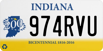 IN license plate 974RVU