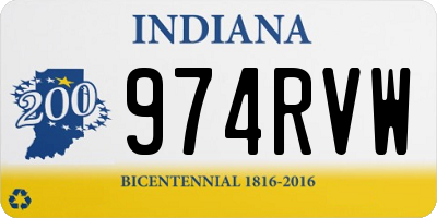 IN license plate 974RVW