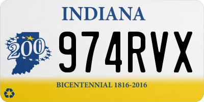 IN license plate 974RVX