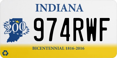 IN license plate 974RWF