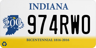 IN license plate 974RWO