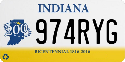 IN license plate 974RYG