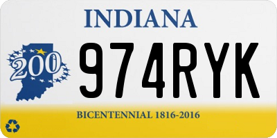 IN license plate 974RYK