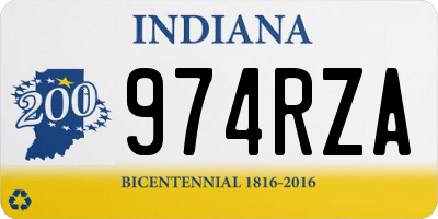 IN license plate 974RZA