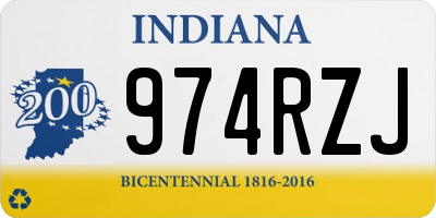 IN license plate 974RZJ