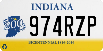 IN license plate 974RZP