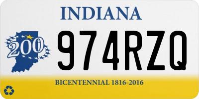 IN license plate 974RZQ