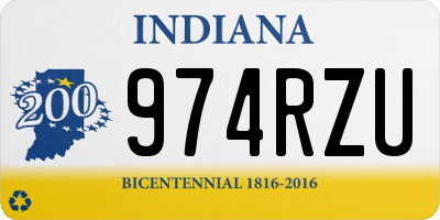 IN license plate 974RZU