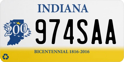 IN license plate 974SAA