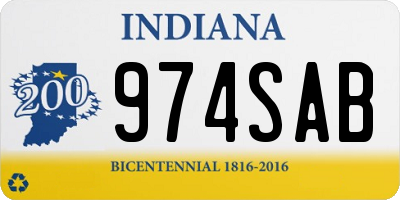 IN license plate 974SAB