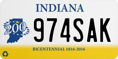 IN license plate 974SAK