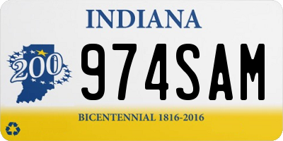 IN license plate 974SAM