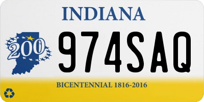IN license plate 974SAQ