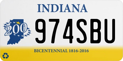 IN license plate 974SBU