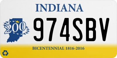 IN license plate 974SBV