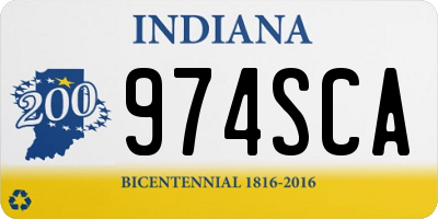 IN license plate 974SCA
