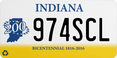 IN license plate 974SCL