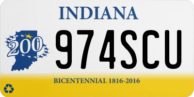 IN license plate 974SCU