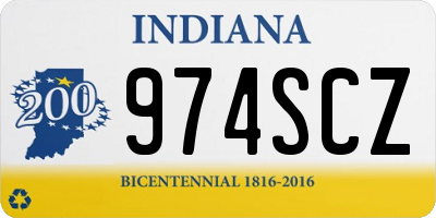 IN license plate 974SCZ