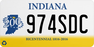 IN license plate 974SDC