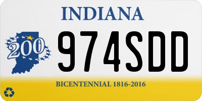 IN license plate 974SDD