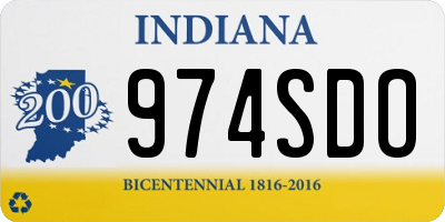 IN license plate 974SDO