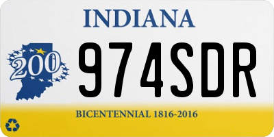 IN license plate 974SDR