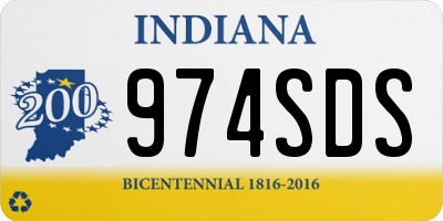IN license plate 974SDS