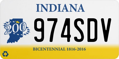 IN license plate 974SDV