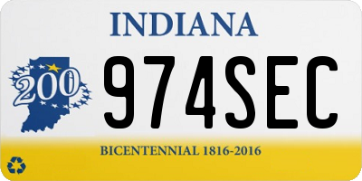 IN license plate 974SEC