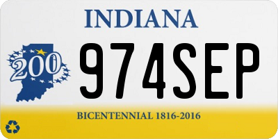 IN license plate 974SEP