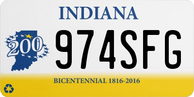 IN license plate 974SFG