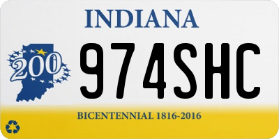 IN license plate 974SHC