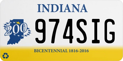 IN license plate 974SIG